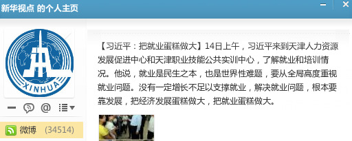 习近平：要从全局高度重视就业问题 把蛋糕做大