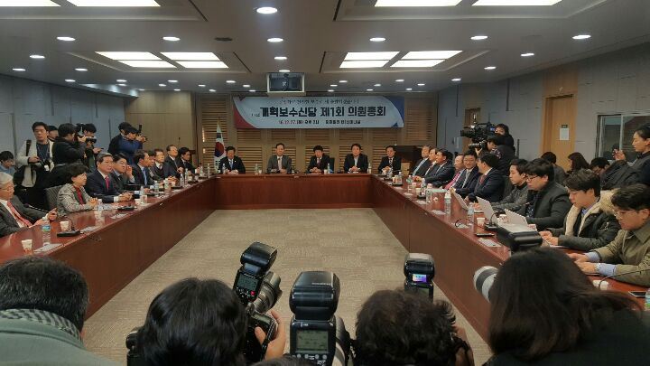 韩执政党前党首金武星等集体退党宣布成立新党