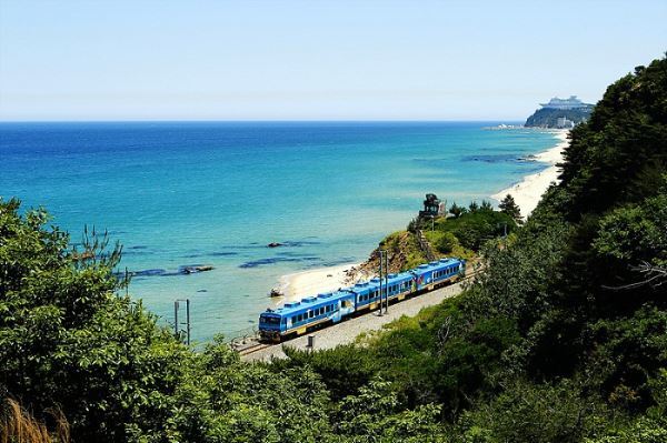 韩国东海 正东津 海洋列车